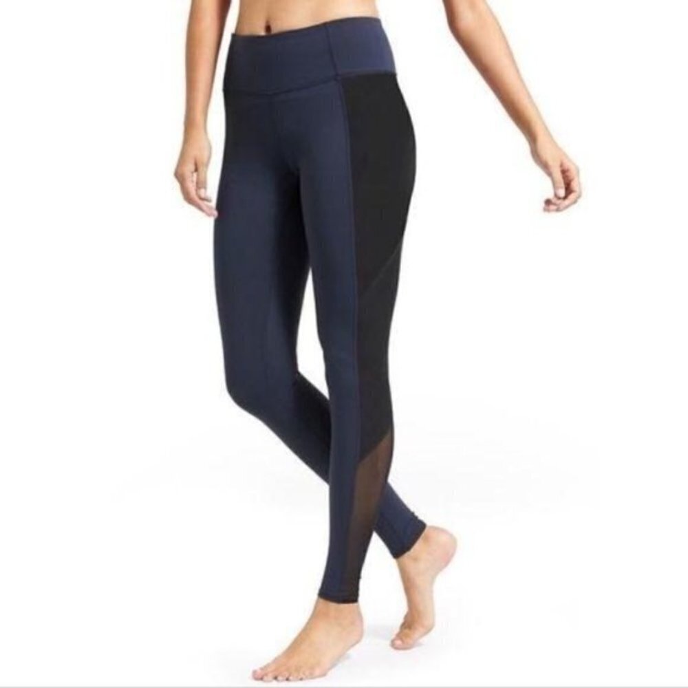 Athleta High Rise Mesh Tux Chaturanga Leggings Women's Size SP
